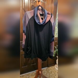 Colorblock Cowl Neck Women's Sweater